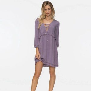 TAVIK Purple Sage Benson Tie Front V-Neck Dress